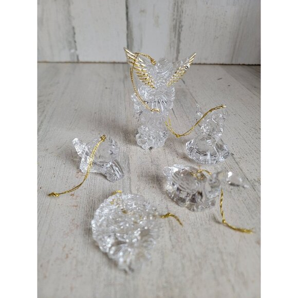 Plastic crystal angel goose wreath ornament cherub Xmas set - Picture 7 of 9